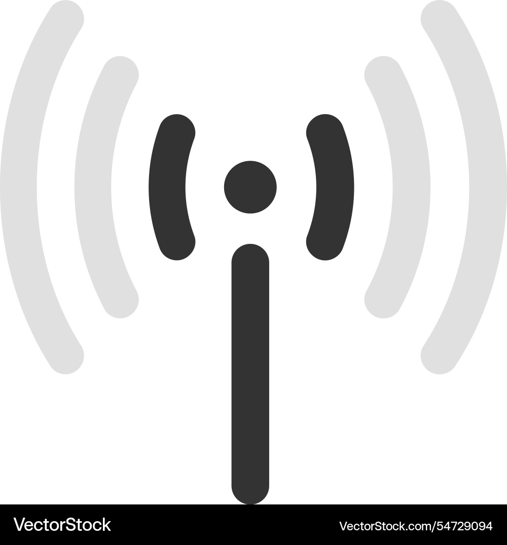 Stylized antenna emitting radio waves Royalty Free Vector