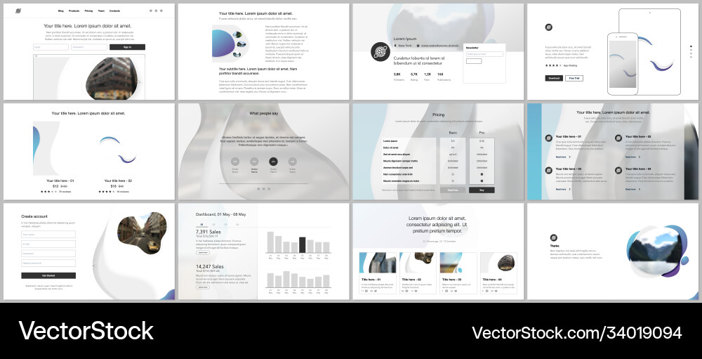 Template for website design presentations Template for website design presentations vector image