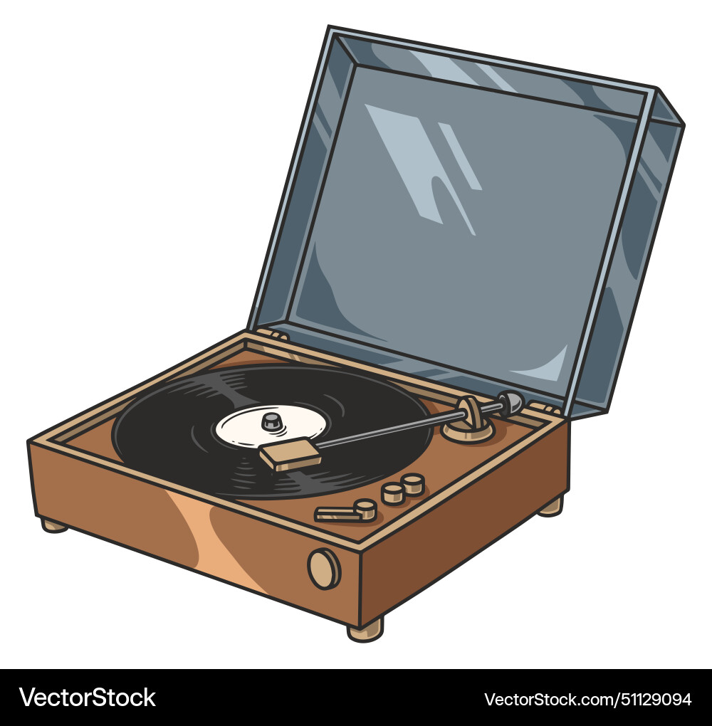 Vinyl record player sticker colorful Vinyl record player sticker colorful vector image