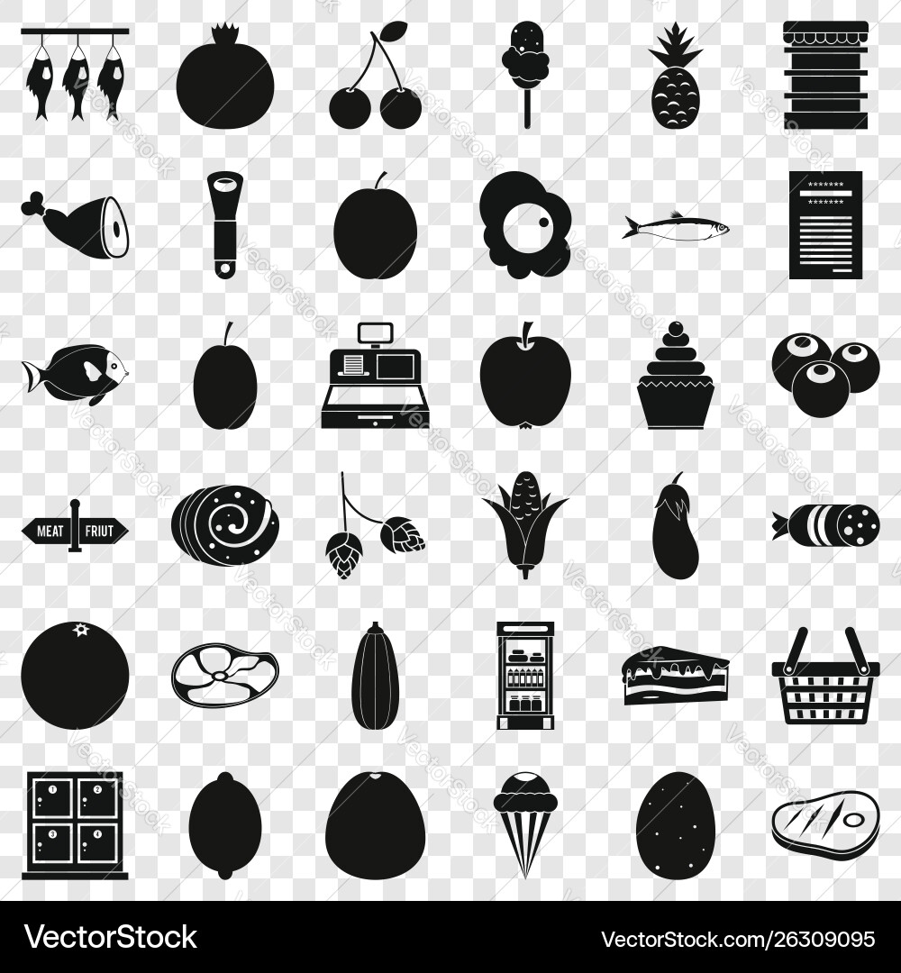 Cash register icons set simple style Vector Image
