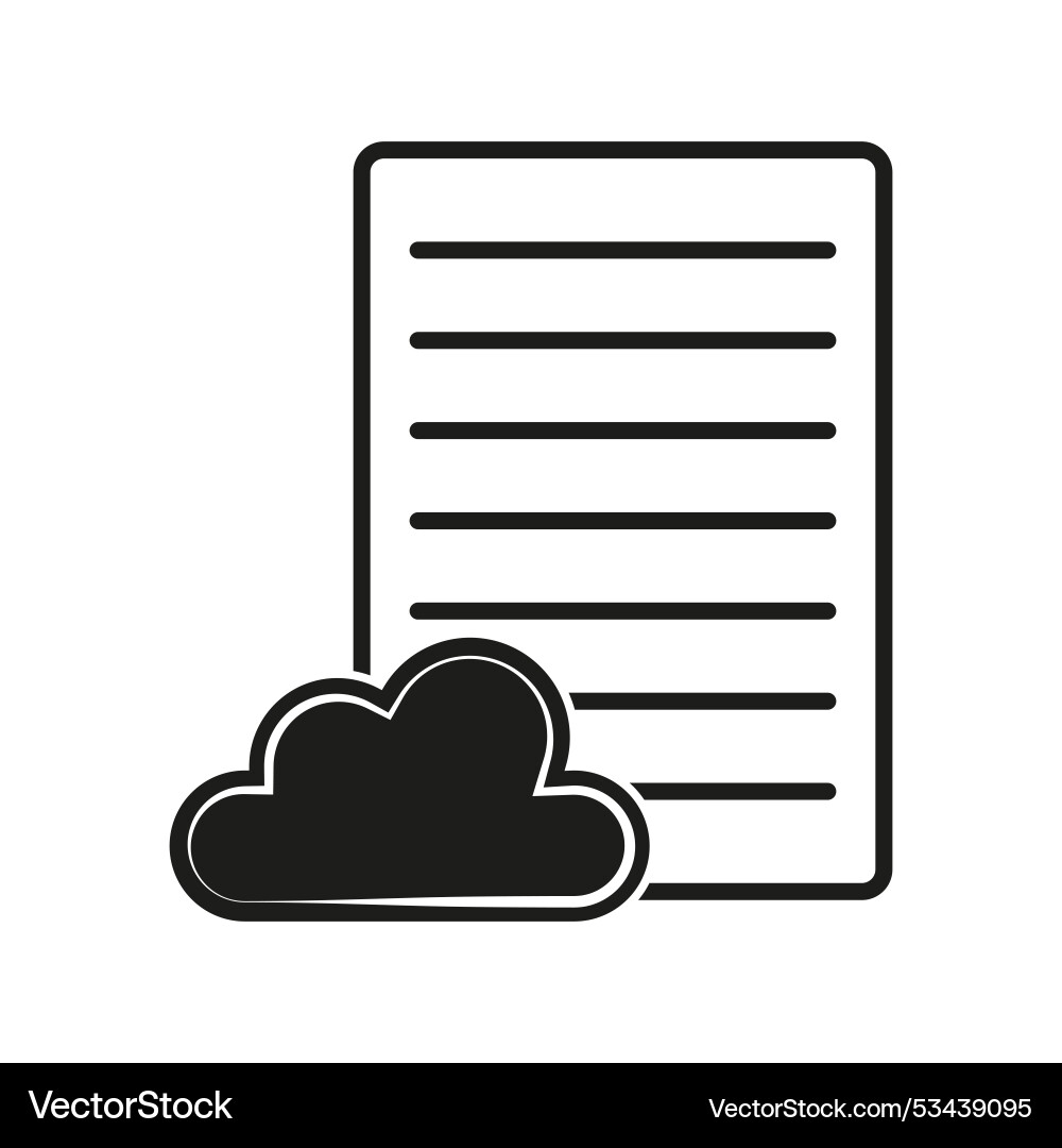 Cloud and document icon abstract file storage vector image