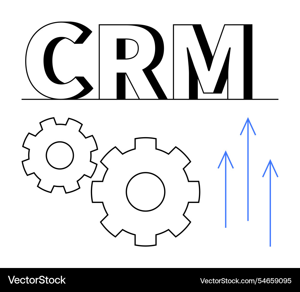 Crm system concept with gears representing Crm system concept with gears representing vector image