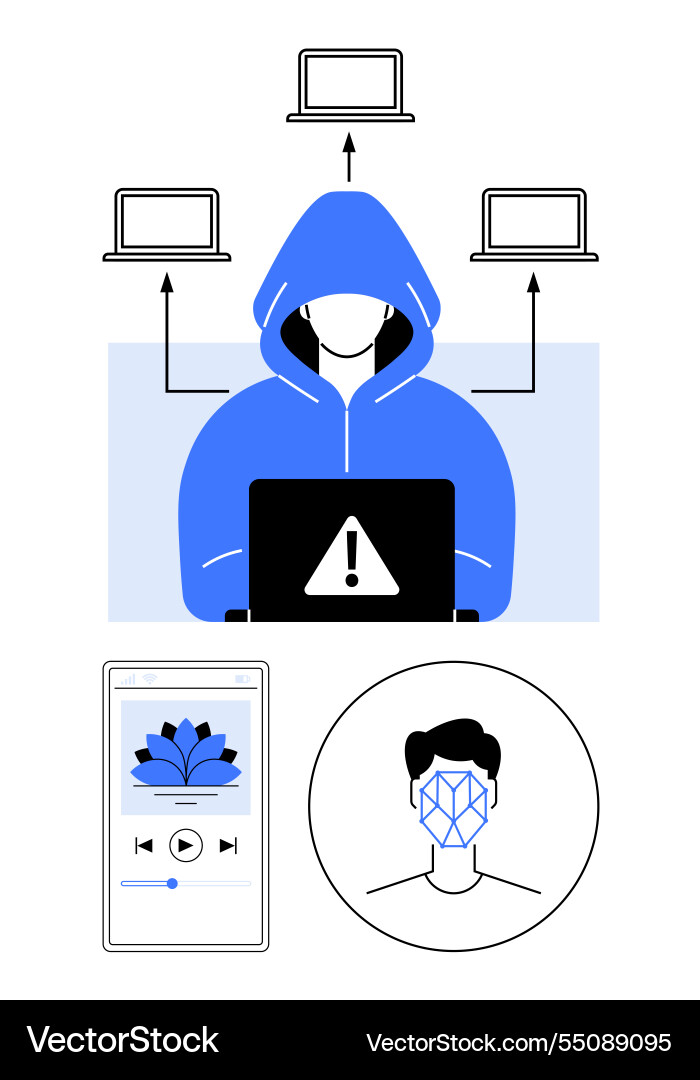 Cybersecurity threats through hacking Cybersecurity threats through hacking Vector Image