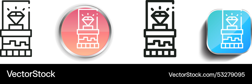 Diamond icon thin linear regular and button style Vector Image