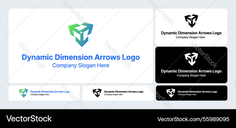 Dynamic dimension arrows logo capturing motion Vector Image