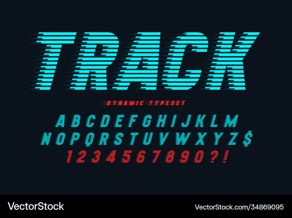 Dynamic Letter Set - Futuristic Style vector image