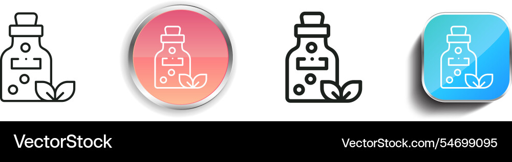 Homeopathy icon thin linear regular and button Homeopathy icon thin linear regular and button vector image