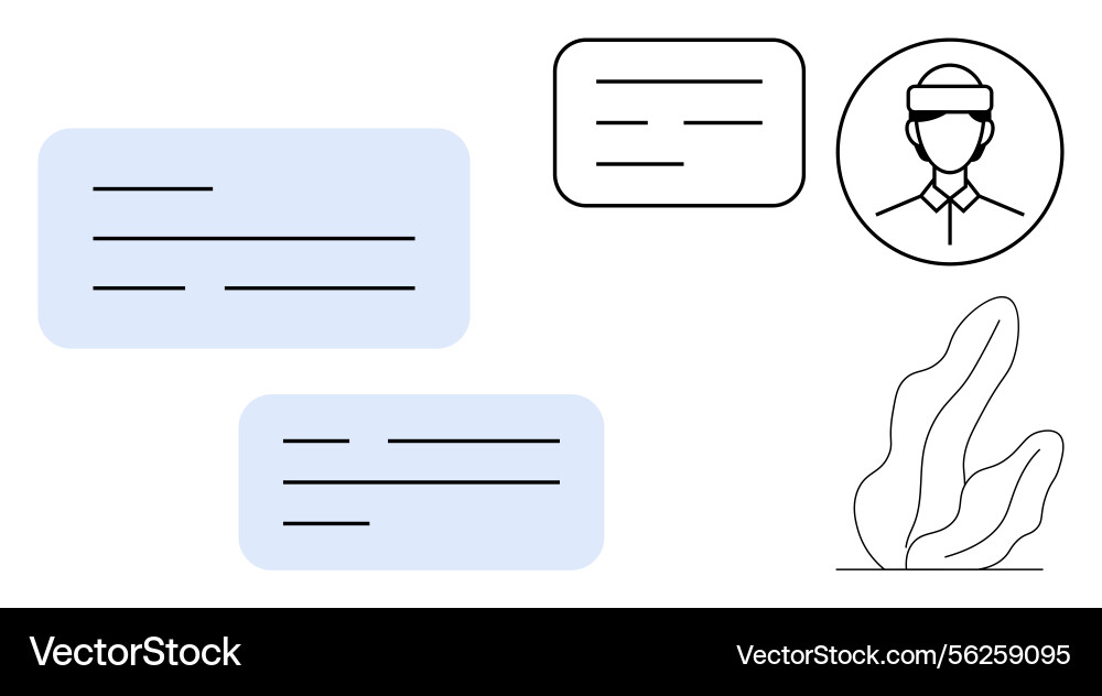 Minimalist conversation design with user profile Minimalist conversation design with user profile vector image