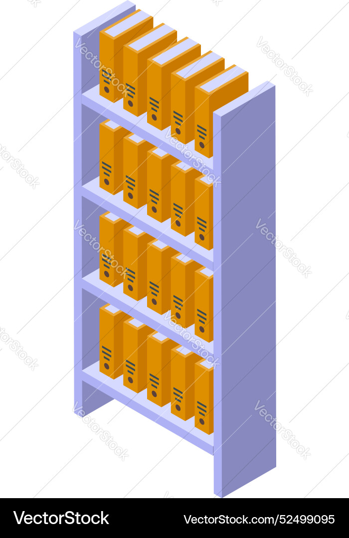 Office shelf storing files is showing organizing Vector Image