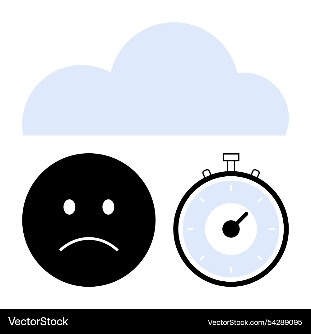 Overwhelming workload concept with sad face Vector Image