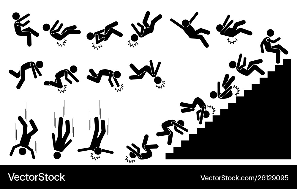 Person Falling Down - Injury Illustration Vector Image