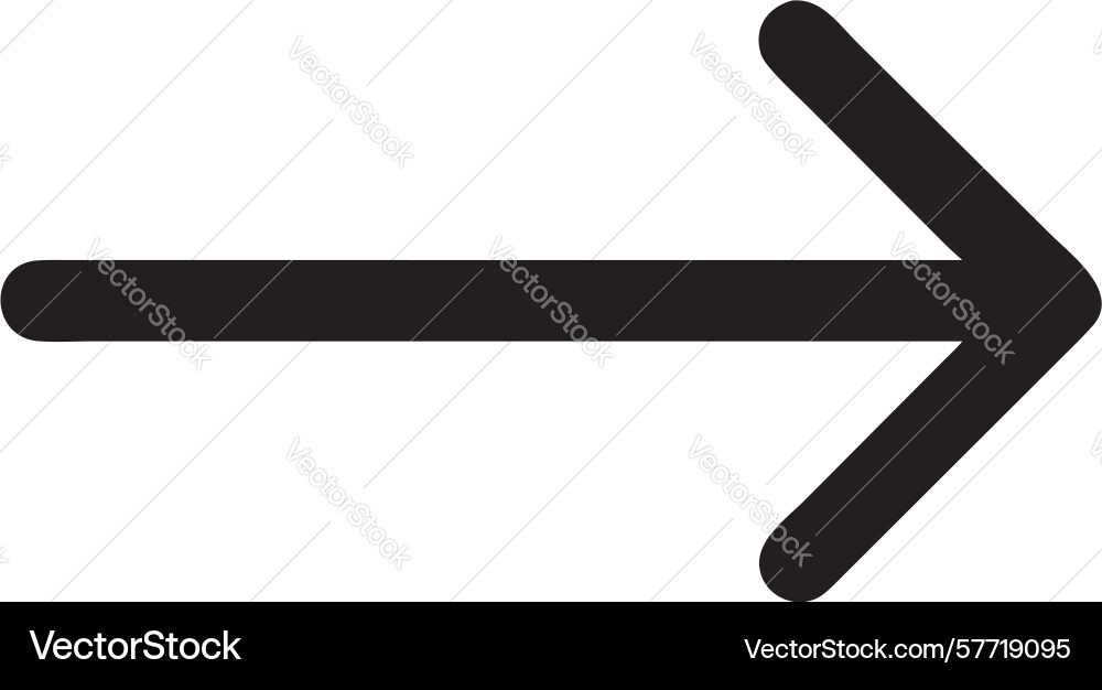 Simple black right arrow icon for navigation and vector image