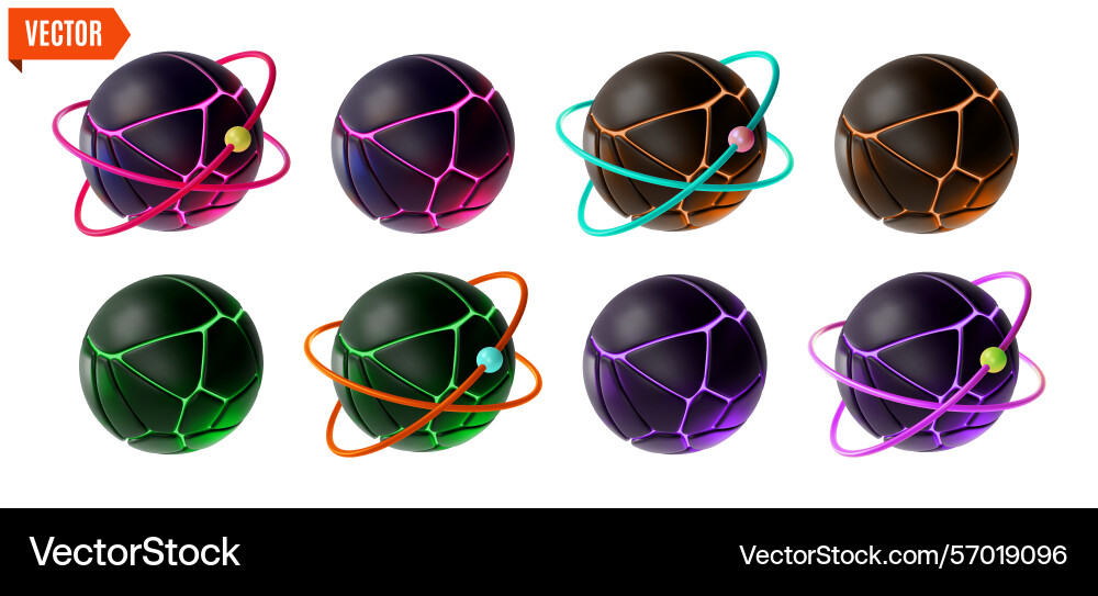 3d space exploration concept different color 3d space exploration concept different color Vector Image