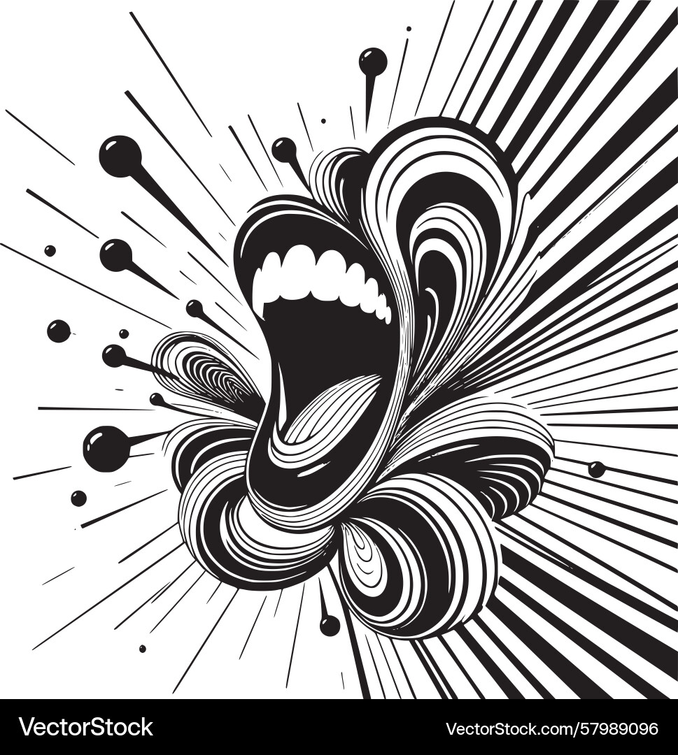 Abstract of laughter using dynamic curved lines Vector Image