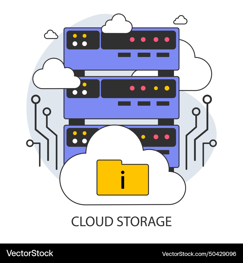 Cloud storage virtual data servers and secure Cloud storage virtual data servers and secure vector image