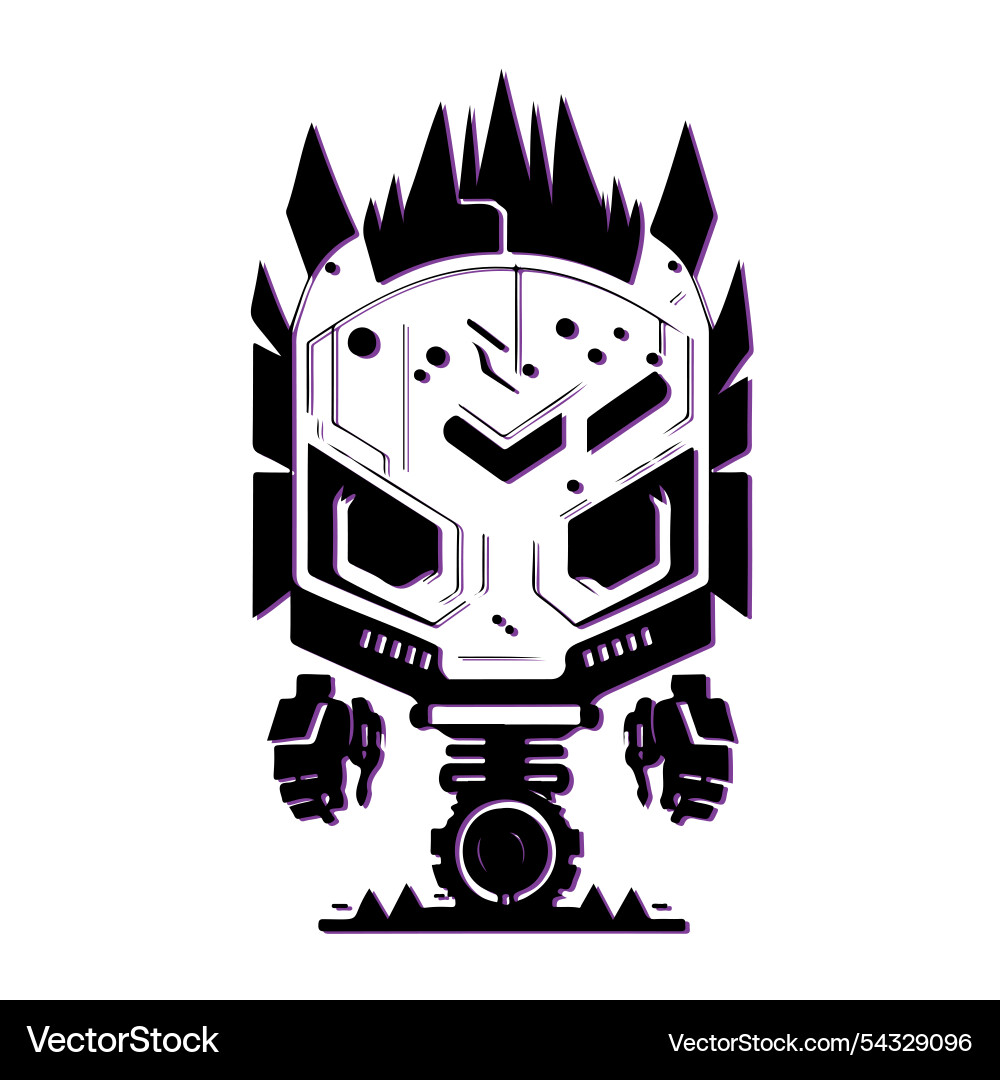 Cyberpunk robot character design concept Cyberpunk robot character design concept Vector Image