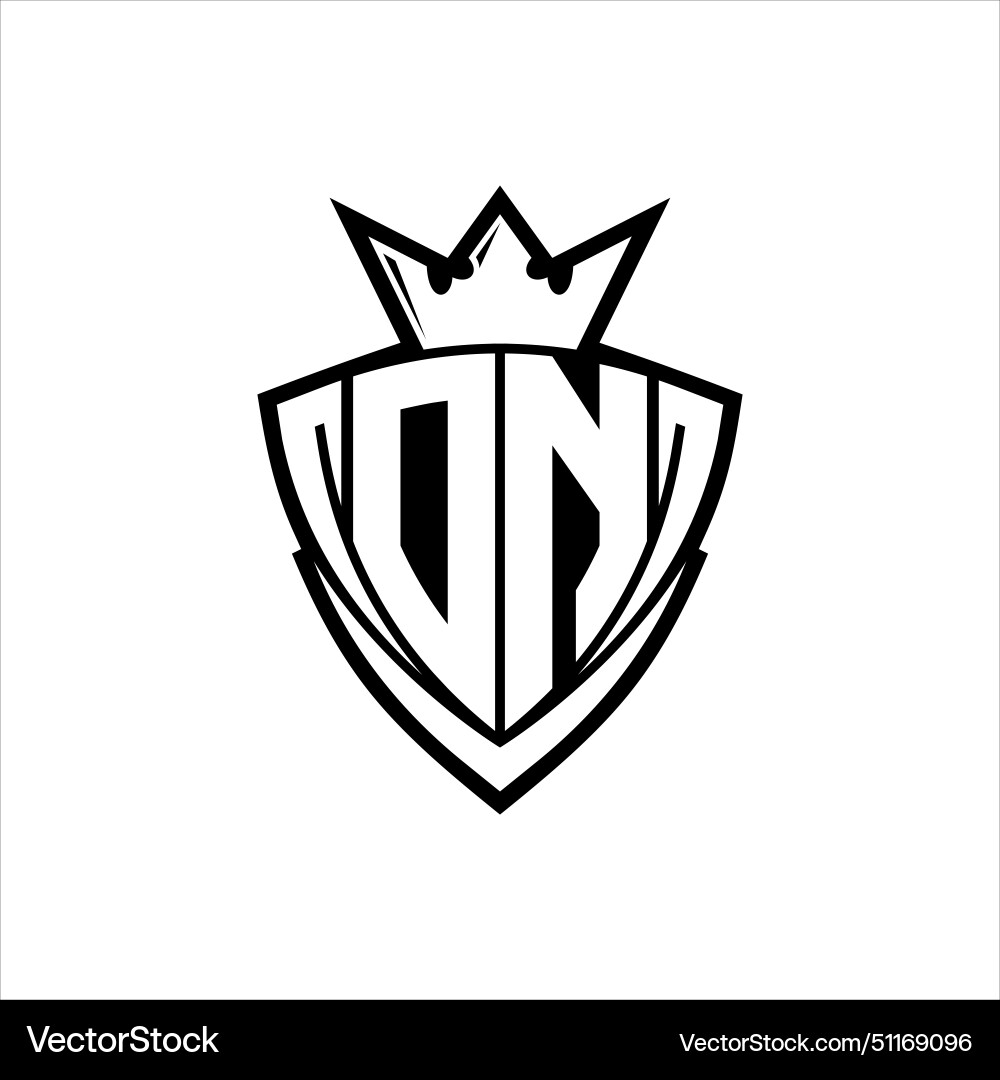 Dn letter logo with sharp triangle shield shape Dn letter logo with sharp triangle shield shape Vector Image