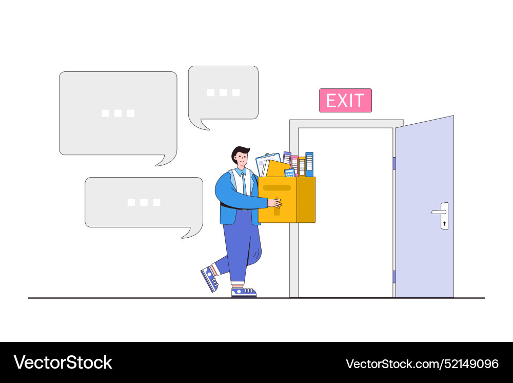 Exit interview before leaving job or organization Exit interview before leaving job or organization Vector Image