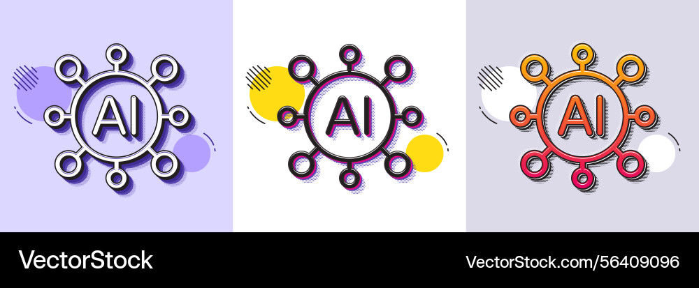 Generate ai line icon artificial intelligence Vector Image