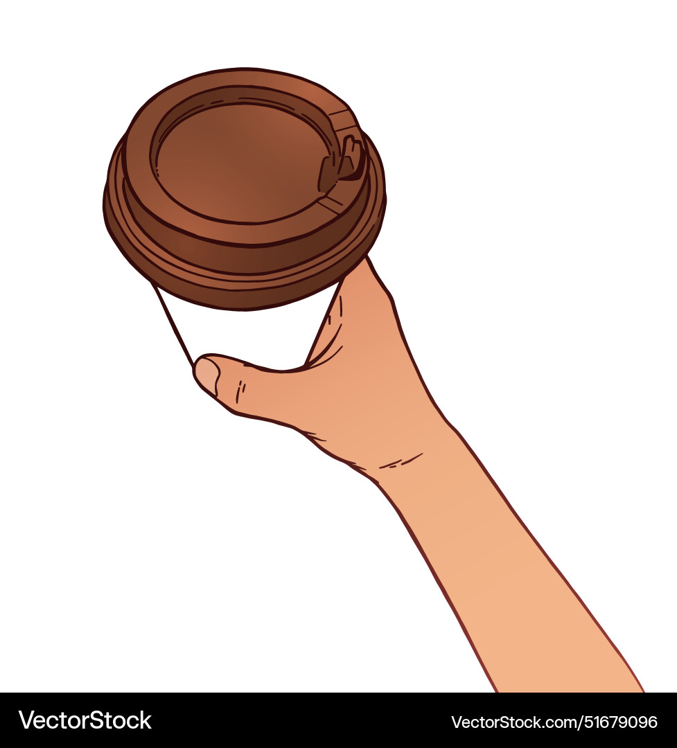 Hand holding paper takeaway coffee cup Royalty Free Vector
