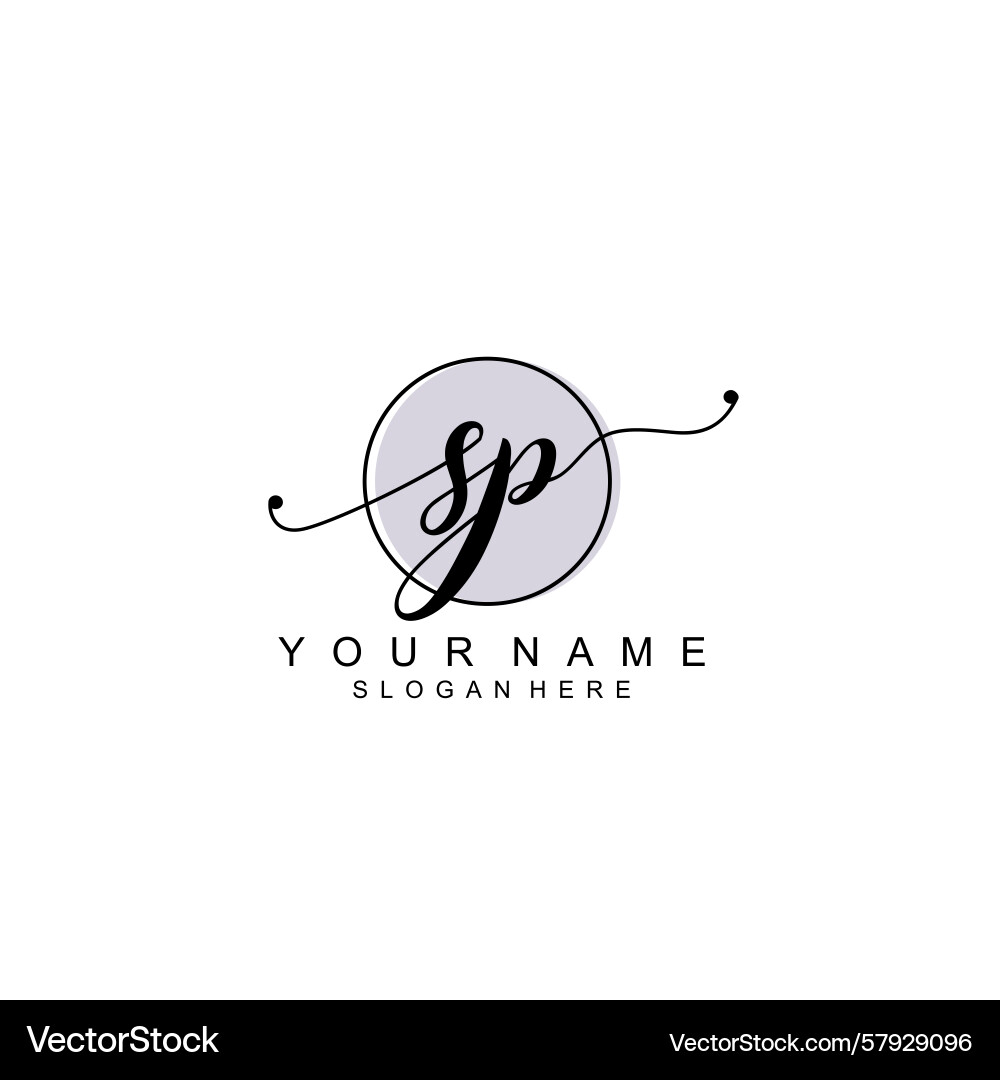 Handwriting logo concepts with initial sp Vector Image