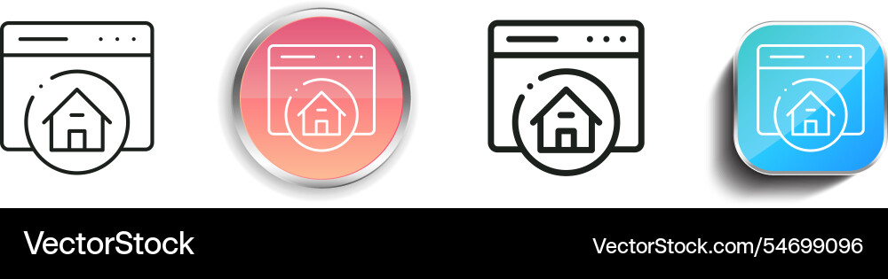 Homepage icon thin linear regular and button vector image