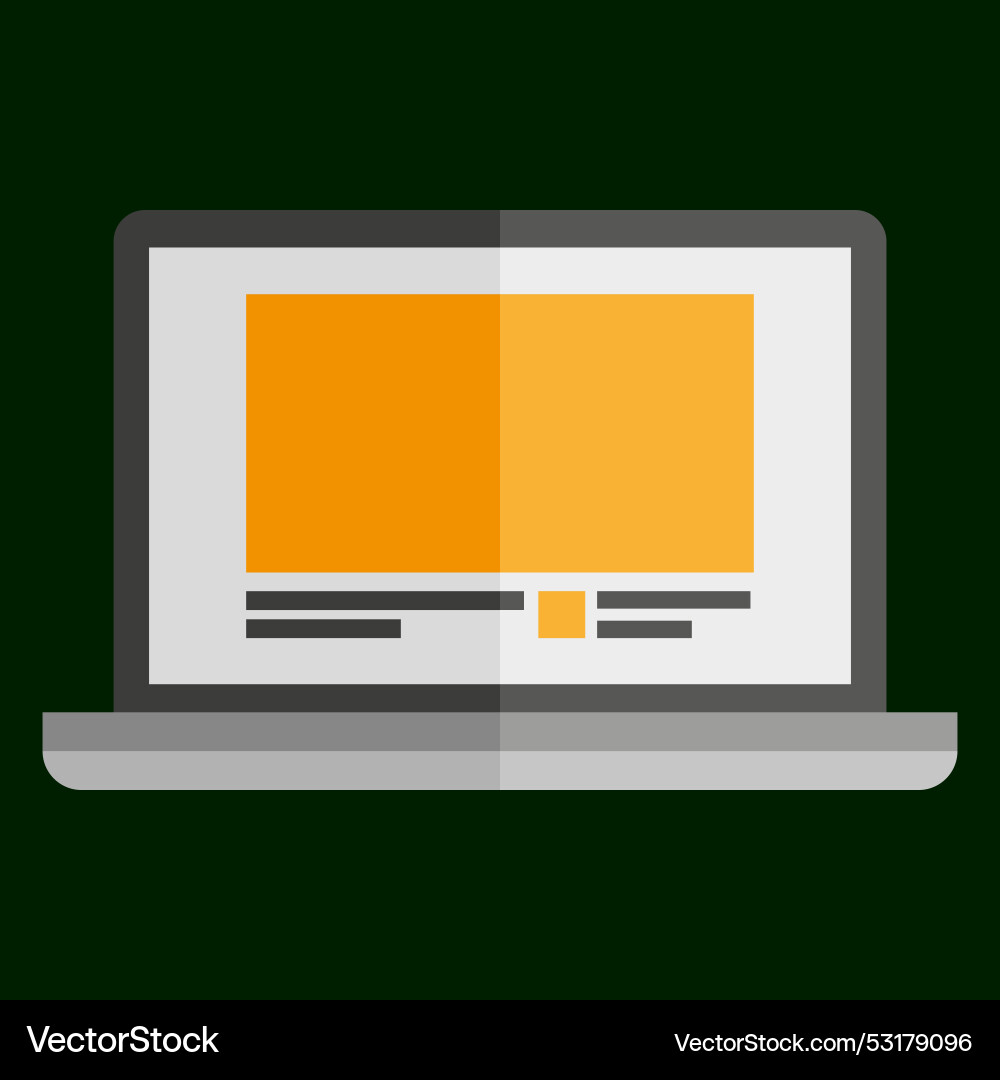 Laptop with open browser window icon online Vector Image