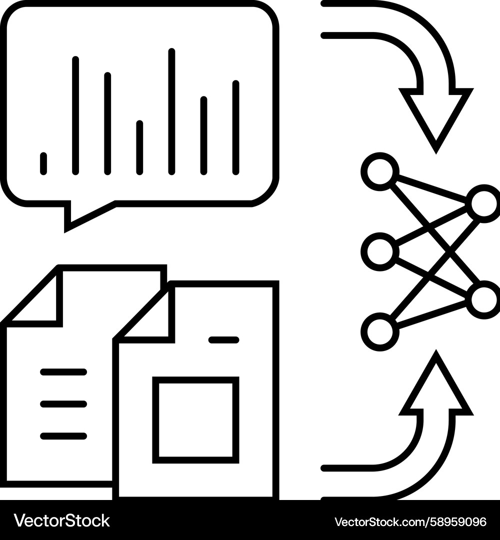 NLP Line Icon - Natural Language Processing Vector Image