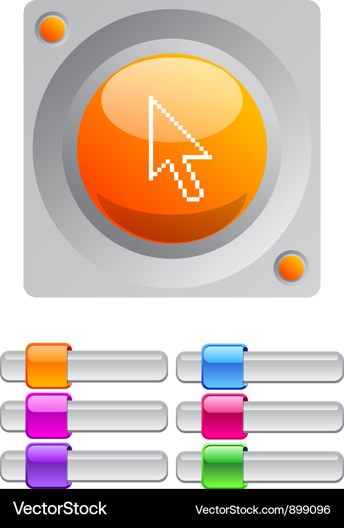 Pixel arrow color round button Vector Image