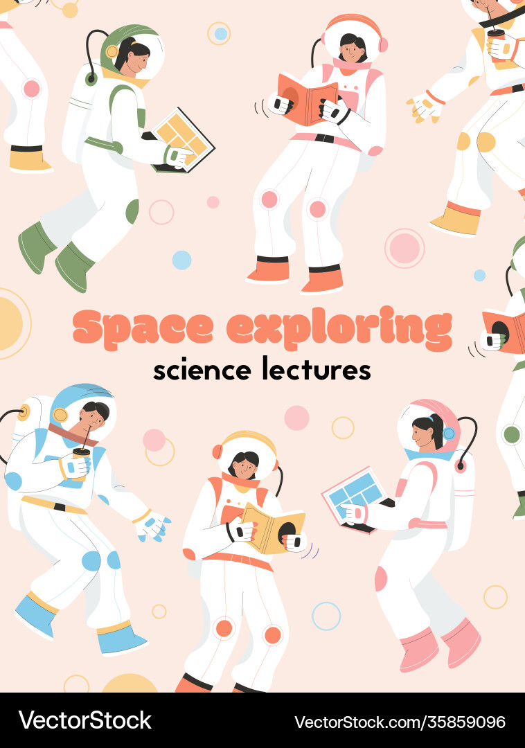 Poster space exploring science lectures Poster space exploring science lectures vector image