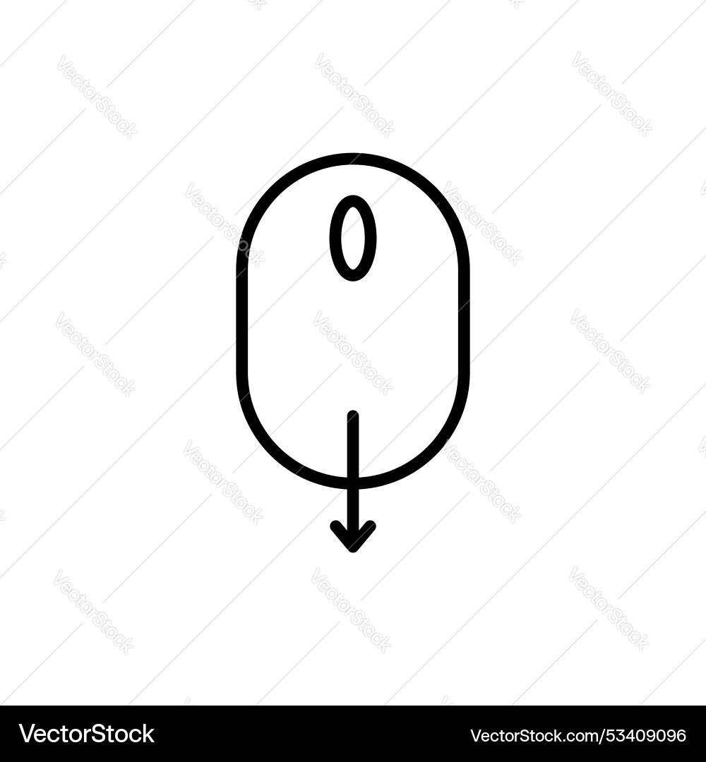 Scroll down computer mouse icon isolated on white Vector Image