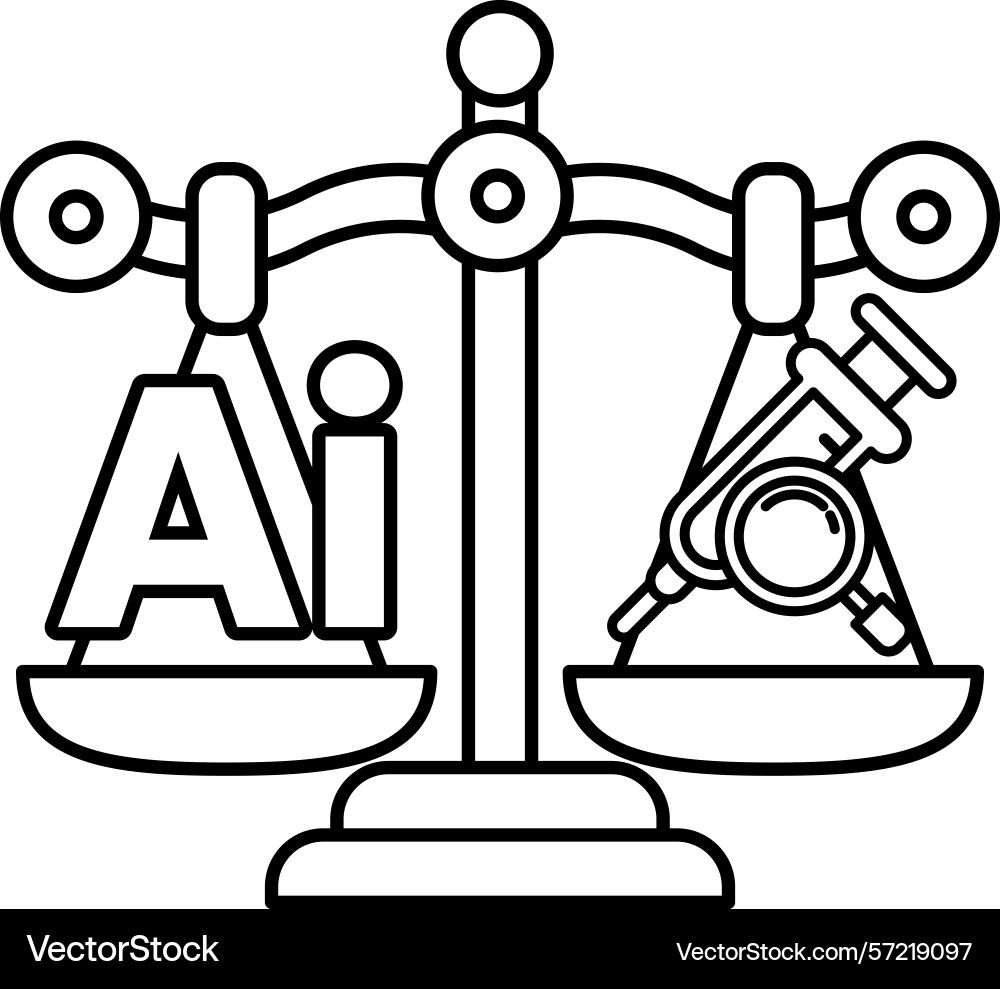 A scale with the letters ai on one side A scale with the letters ai on one side vector image