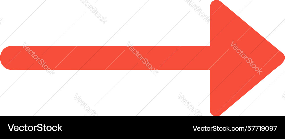 Bold red right arrow icon for action and forward vector image