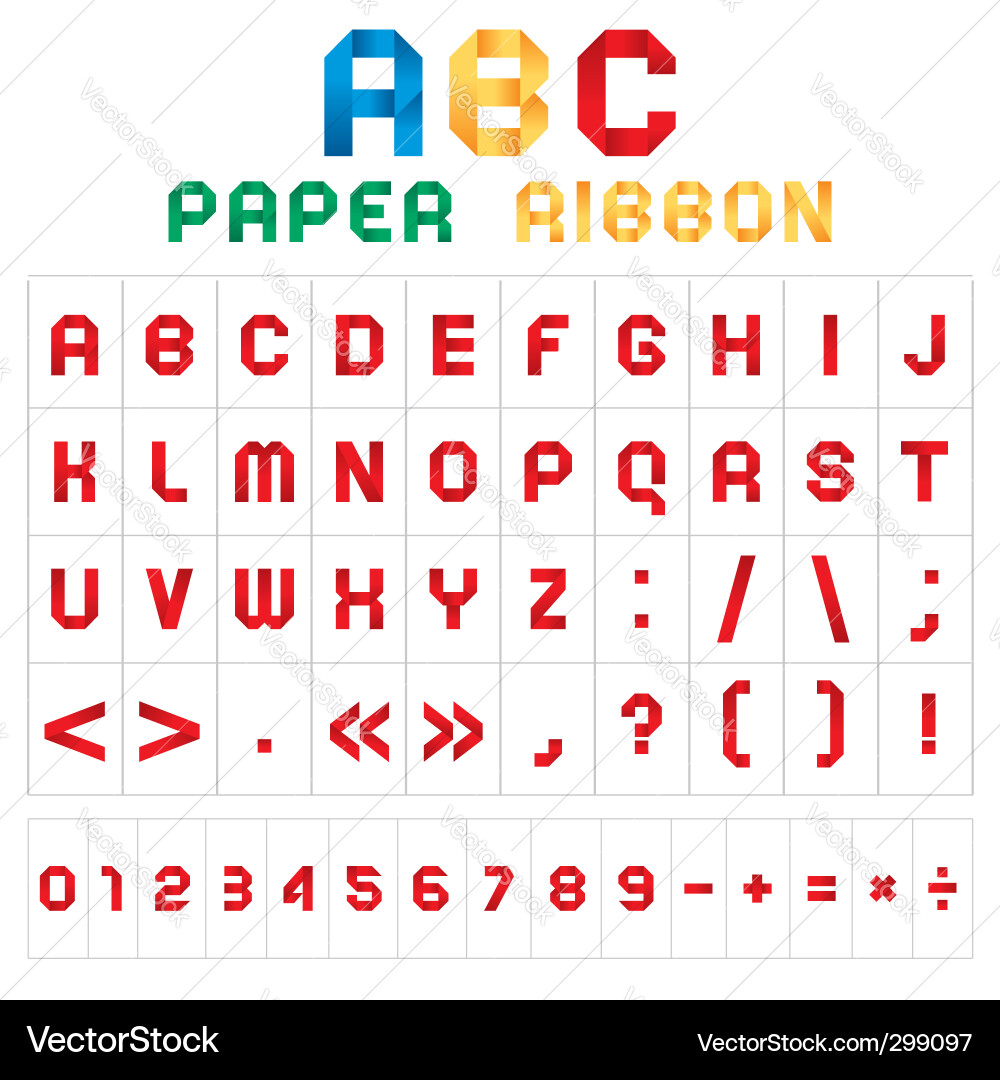 Colorful Letter Block Font Vector Image
