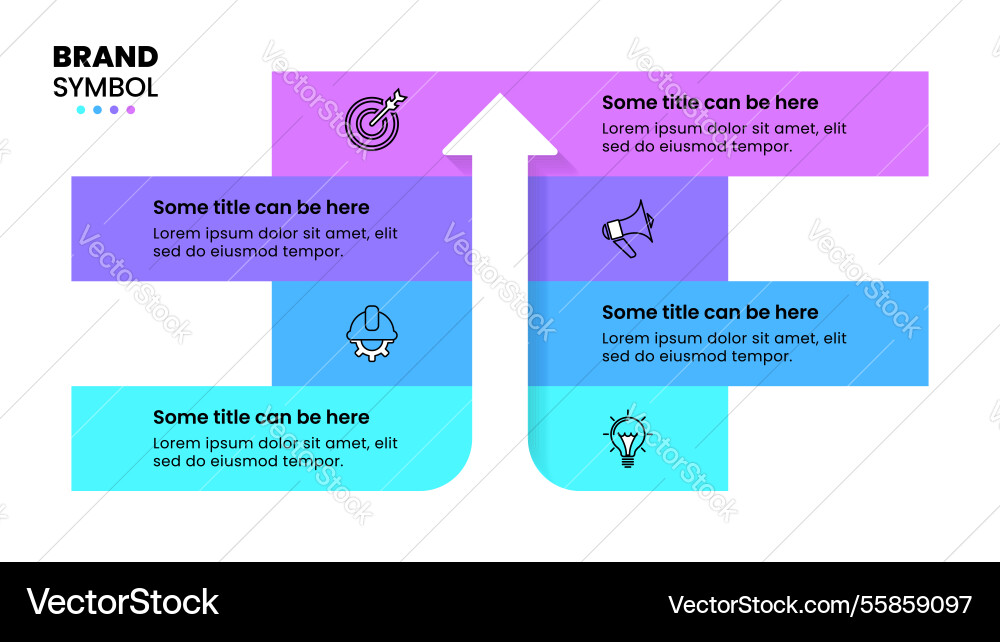 Infographic template upward arrow with 4 steps Infographic template upward arrow with 4 steps vector image