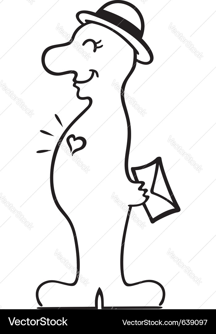 Man with leter Vector Image