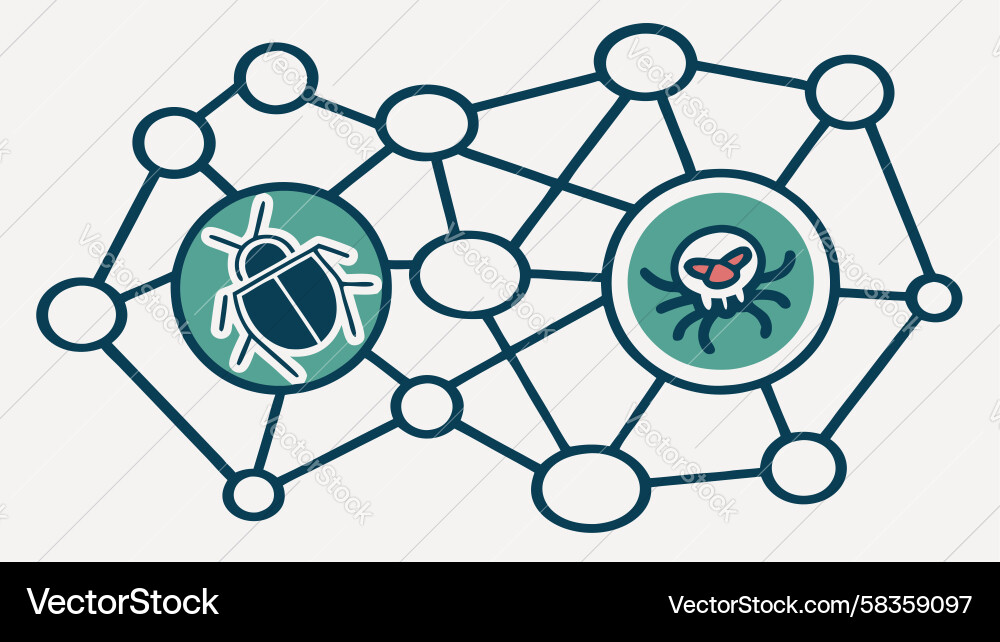 Network Security & Malware Detection Vector Image