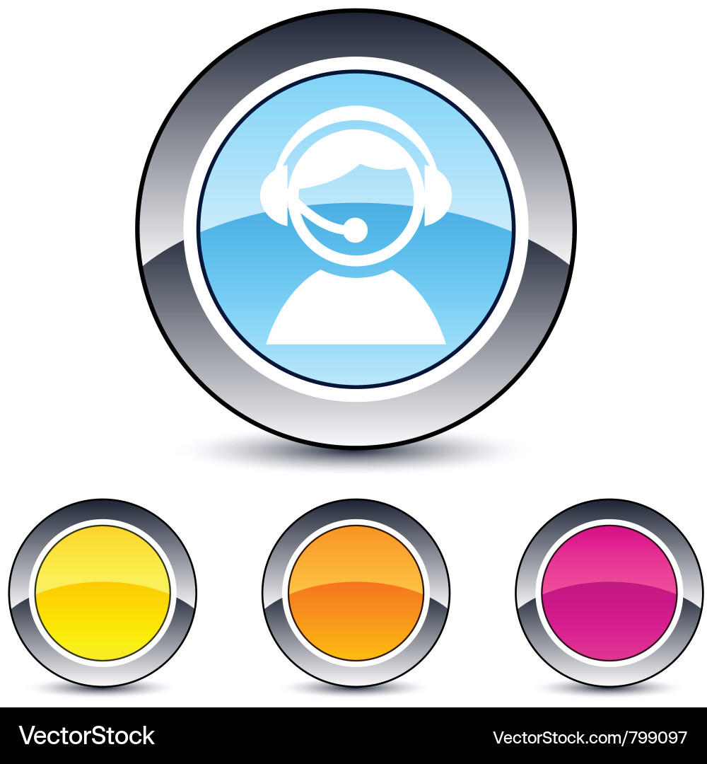 Operator Round Buttons - Call Center Icons vector image