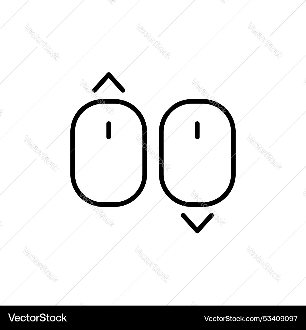 Scroll down up icon isolated on white background Scroll down up icon isolated on white background vector image