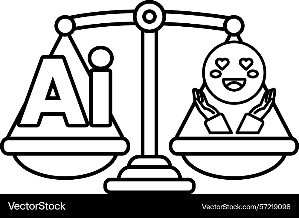 A scale with smiling face on one side A scale with smiling face on one side vector image