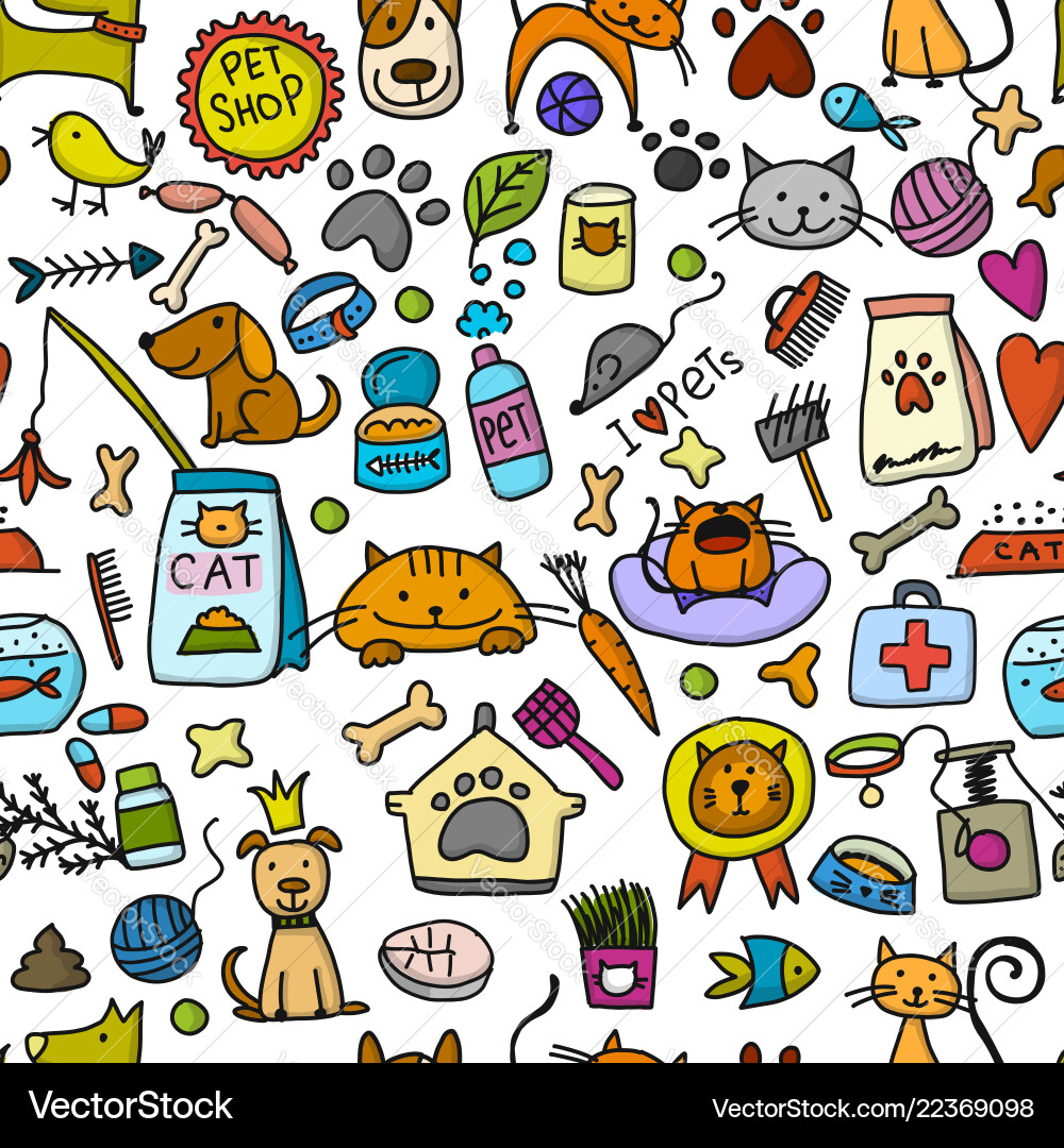Cute Pet Shop Background Vector Image