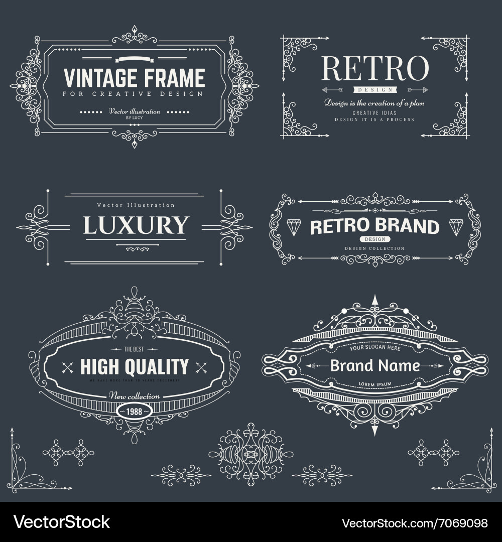 Design collection of vintage patterns Vector Image