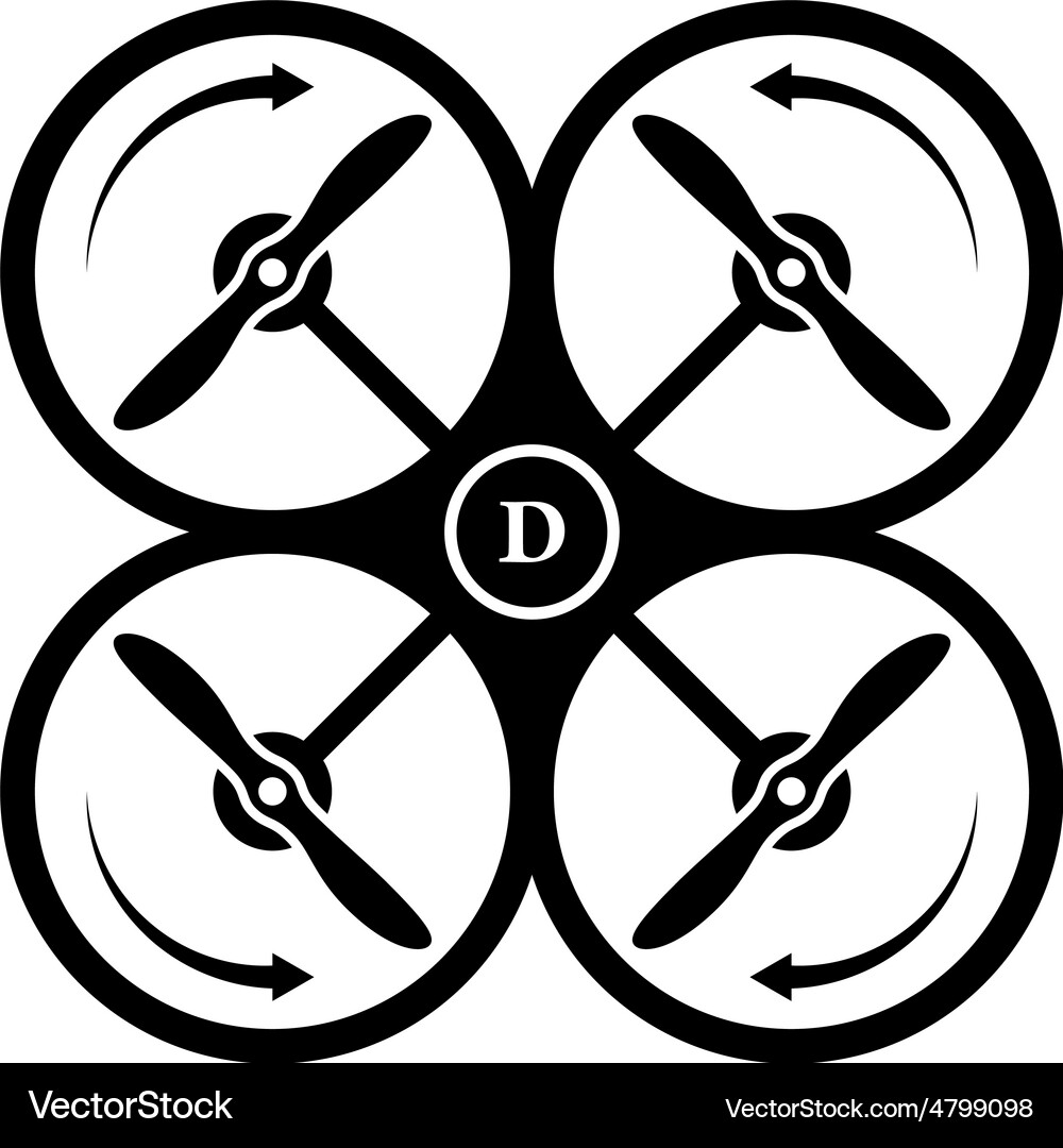 Drone Quadcopter Rotation Arrow Vector Image
