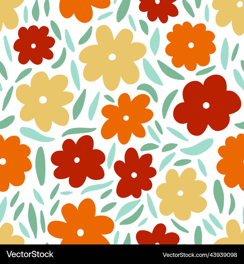 Floral Autumn Seamless Pattern Vector Image