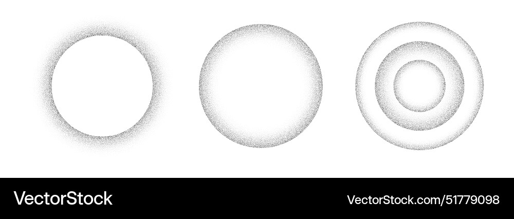 Grain gradient circles noise frame Vector Image
