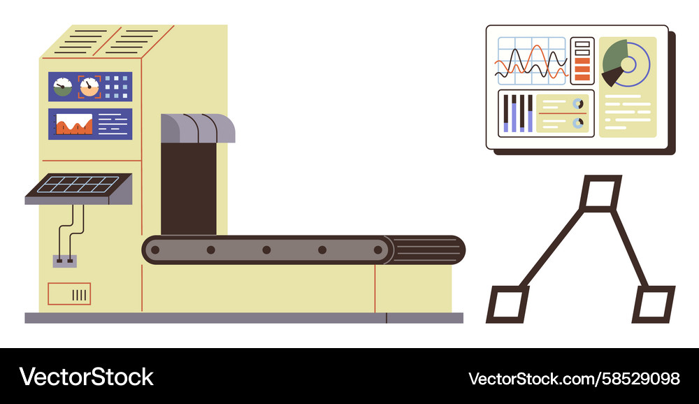 Industrial Automation & Performance Monitoring Vector Image