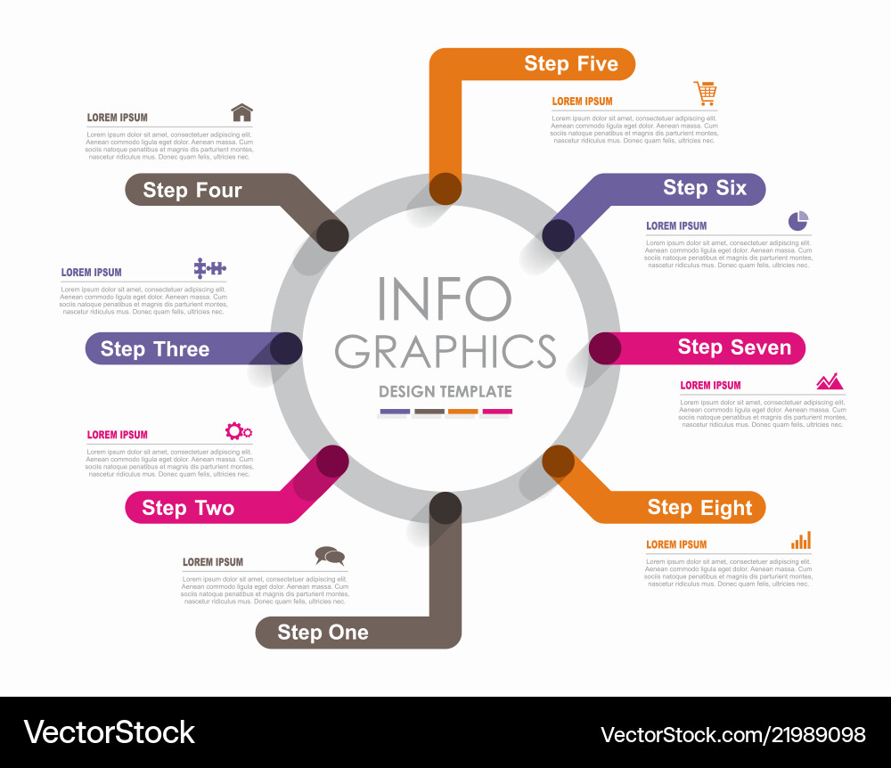 Infographic Data Template - Circular Charts Vector Image