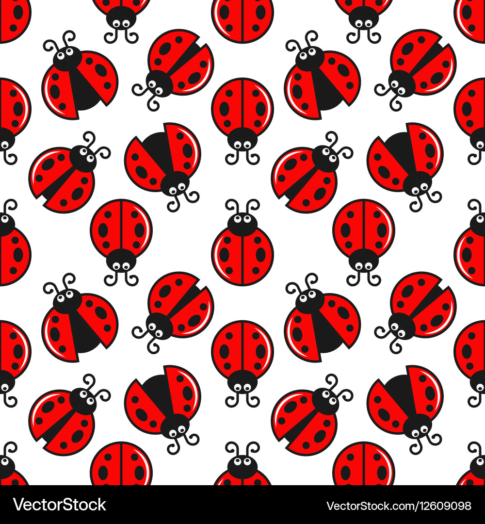 Red Ladybug Pattern vector image