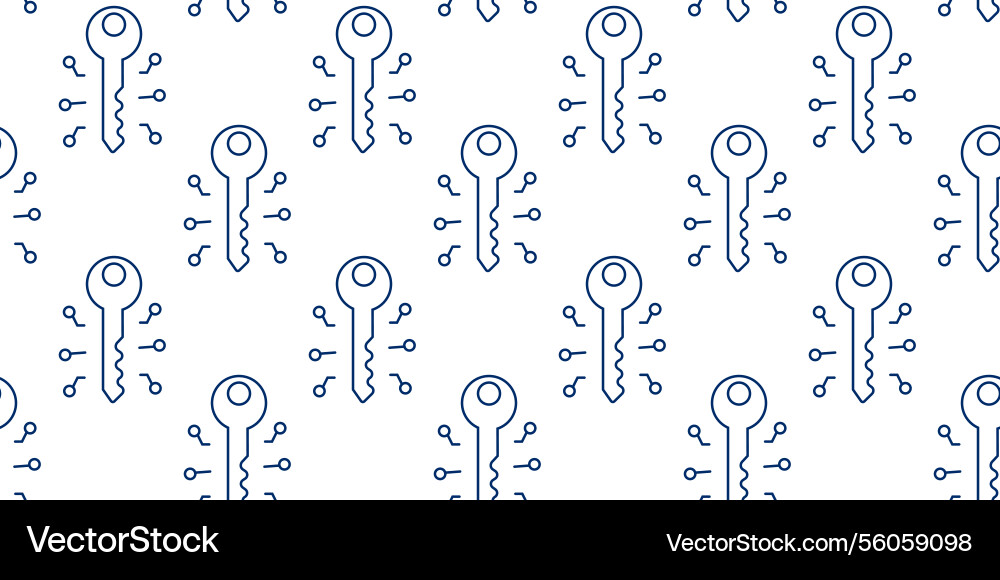 Repeating pattern of stylized keys on a white Repeating pattern of stylized keys on a white vector image