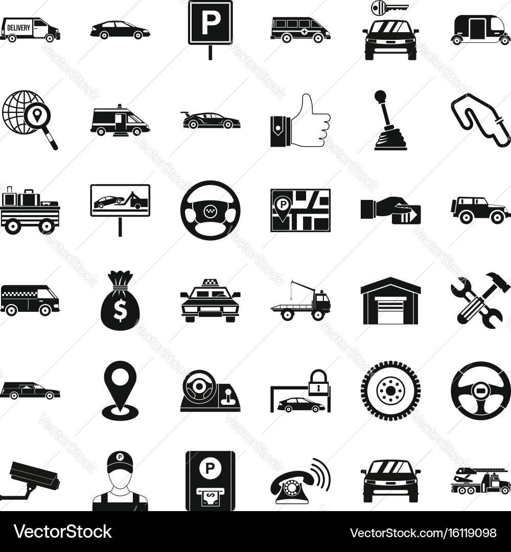 Venicle icons set simple style Vector Image